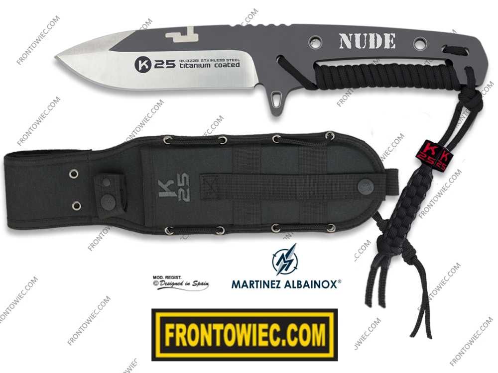 NUDE 32261 – Solidny nóż survivalowy – Full Tang K25 Albainox + Kabura