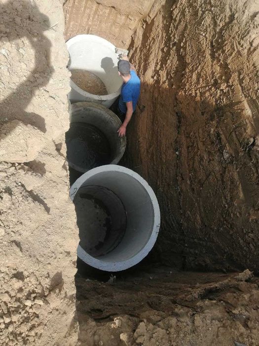 Монтаж Выгребных Ям под ключ. Дренажный переливной Септик.