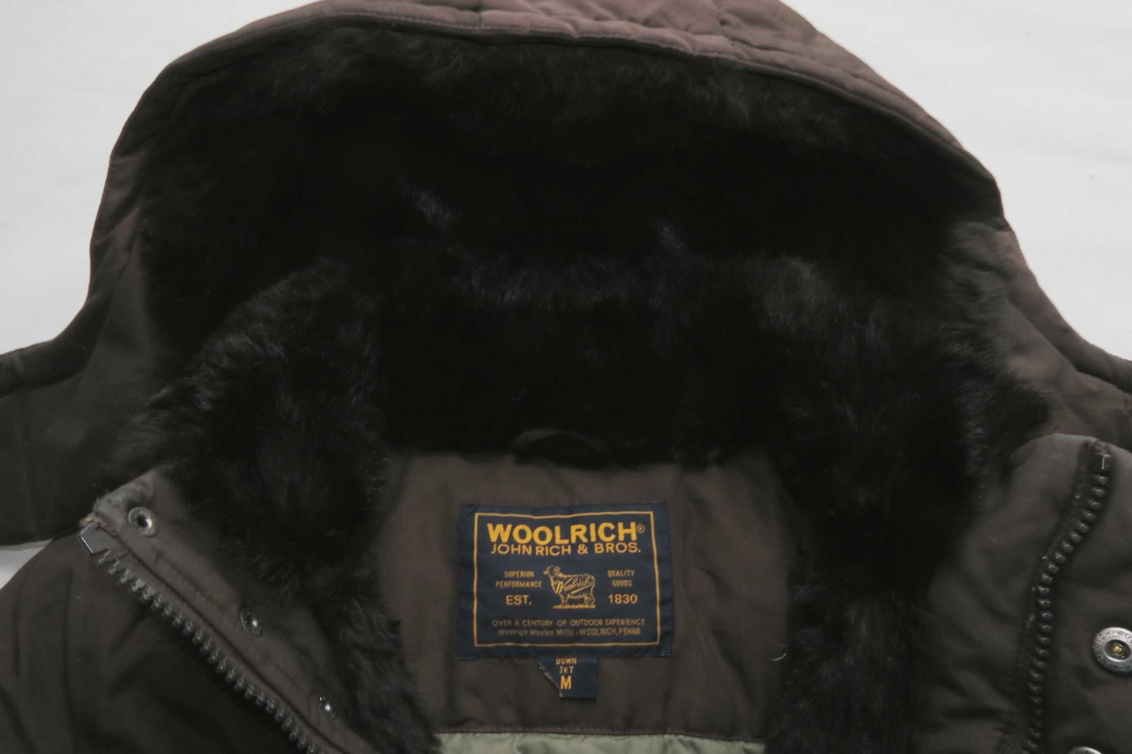 Woolrich kurtka piękny płaszcz puchowy z futrem M