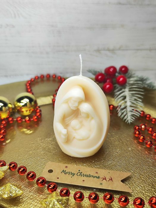 Świąteczna świeca sojowa Boże Narodzenie prezent upominek święta rodzi