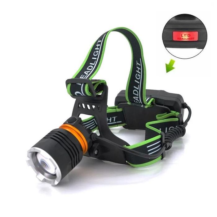 Налобный фонарь Bailong BL-A7-P50, zoom, microUSB