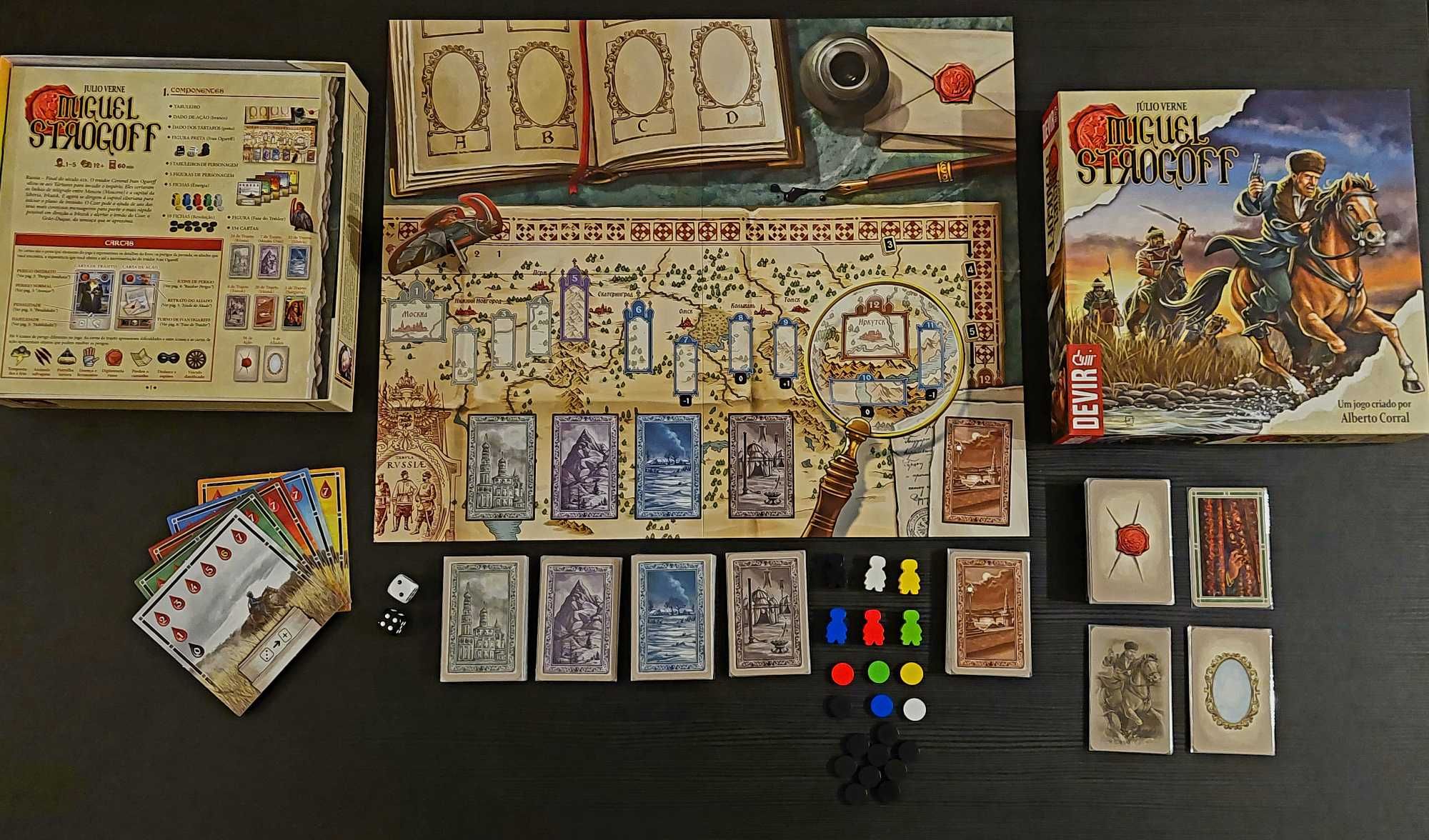 Jogo de Tabuleiro Miguel Strogoff com Sleeves