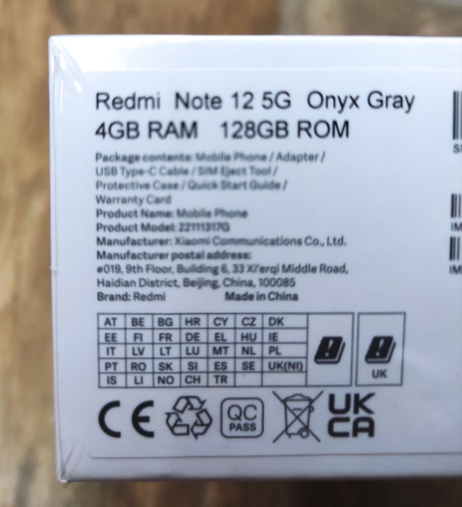 Xiaomi Redmi Note 12 5G 4/128 GB