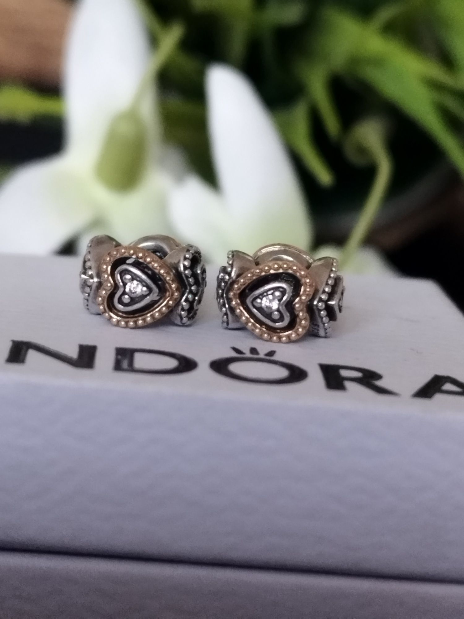 Pandora tt charms przekładki srebrny złoty