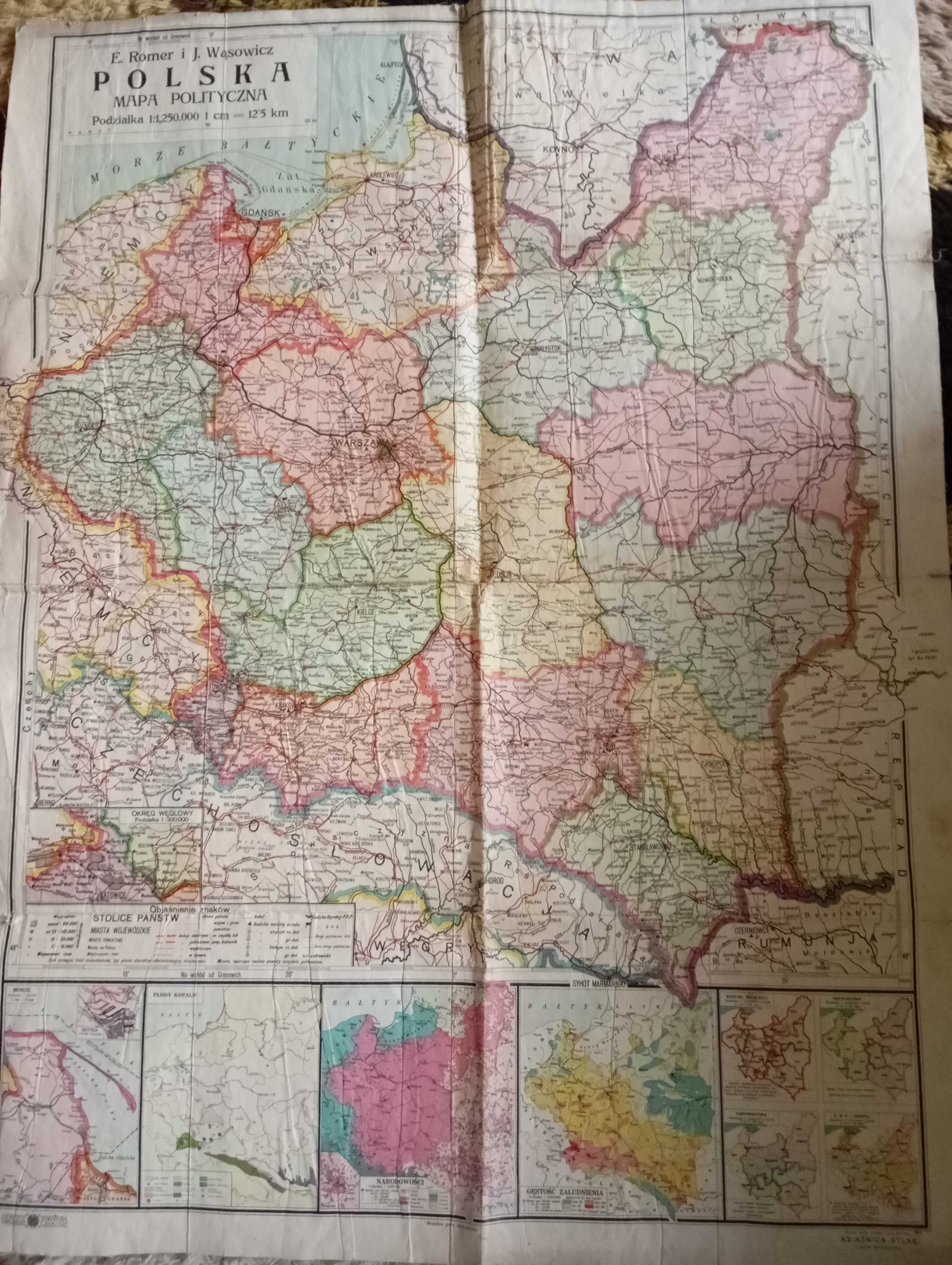 Mapa Polski z przed 1939 roku