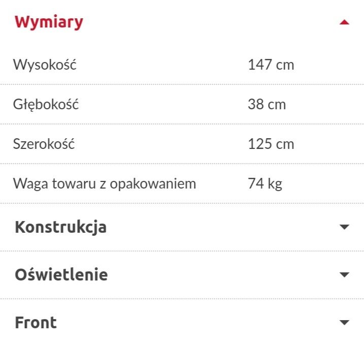 Witryna z oswietleniem