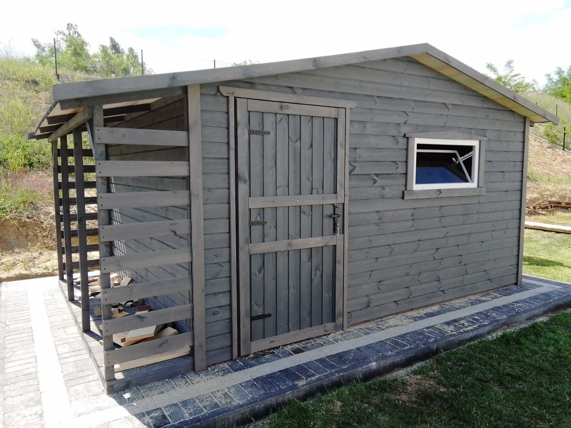 Wyprzedaż domek narzędziowy, domek ogrodowy z drewutnią 4x3