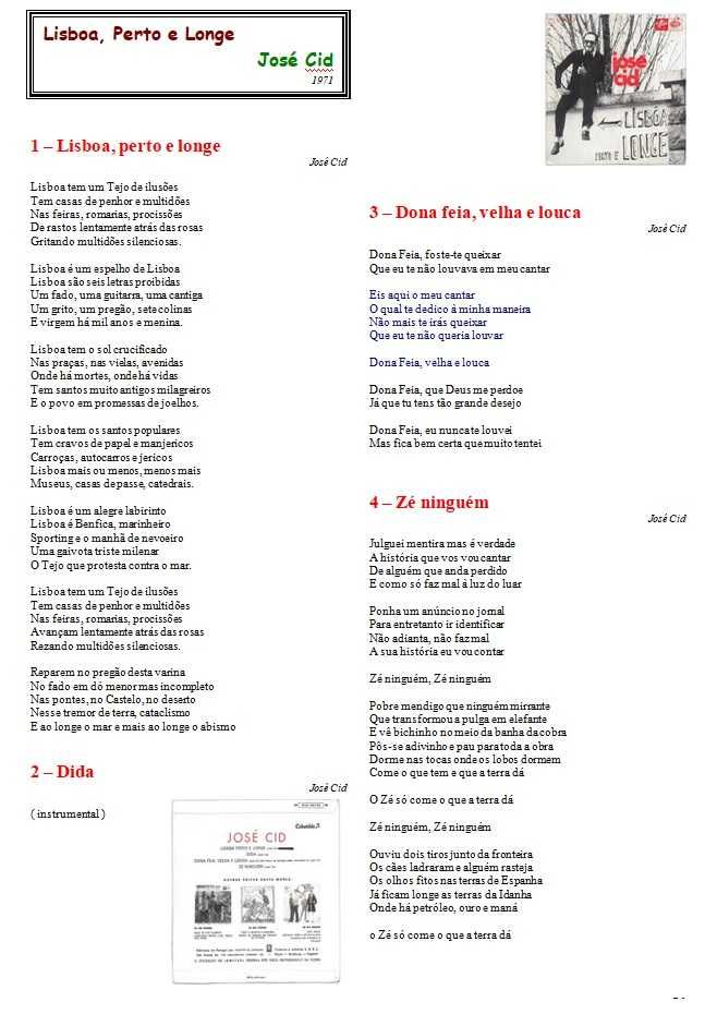 José Cid	- - - - -	Lisboa Perto e Longe	- - - - -	EP