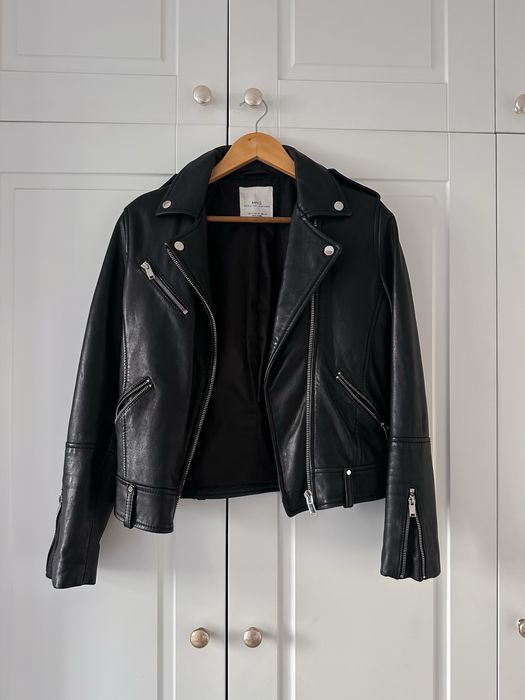 Куртка Mango (косуха) натуральна шкіра S шкіряна