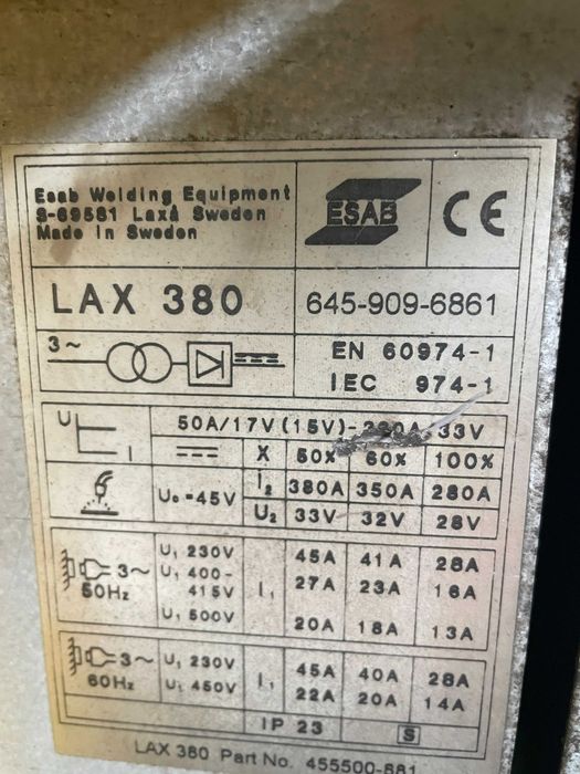 Semi automática ESAB LAX380 (usado)