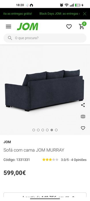 Sofá cama azul como novo