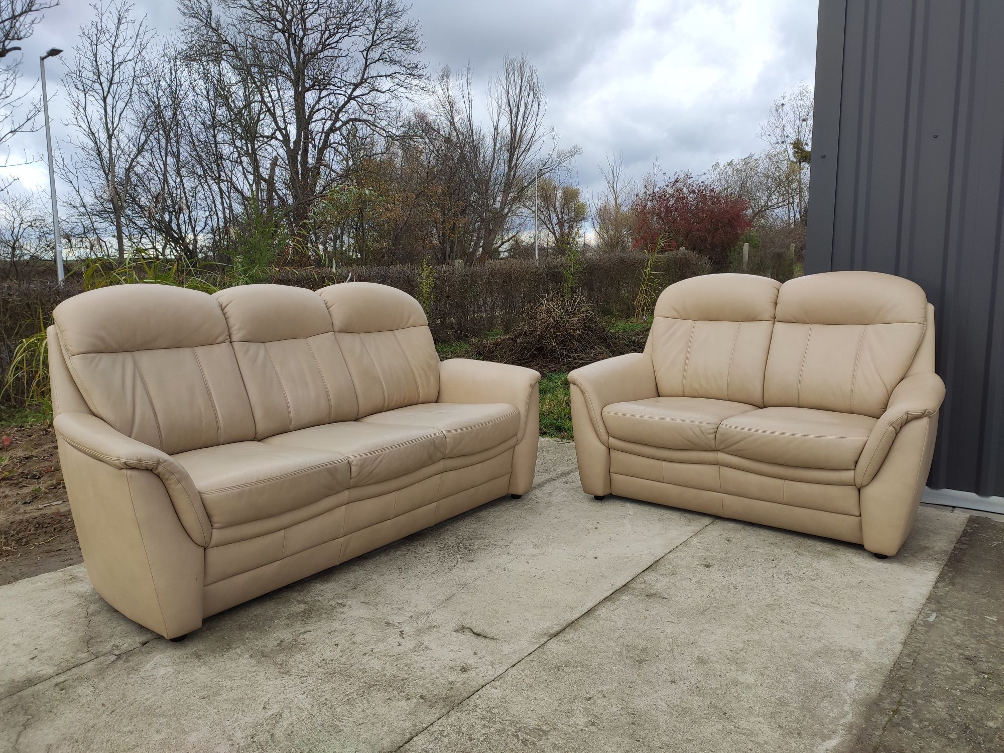 Sofa skórzana 3-osobowa+ 2-osobowa- 100% skóra naturalna! Okazja