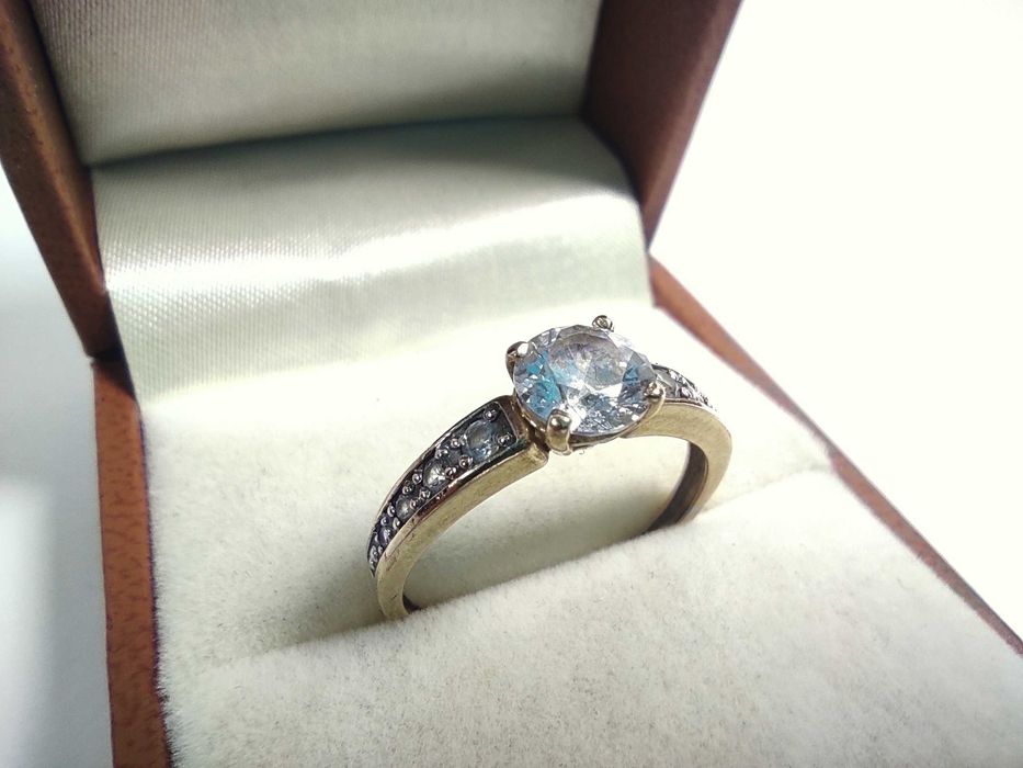 Cudny Zaręczynowy PIERSCIONEK  CYRKONIĄ PR.585 R.15 Loombard Lubawa