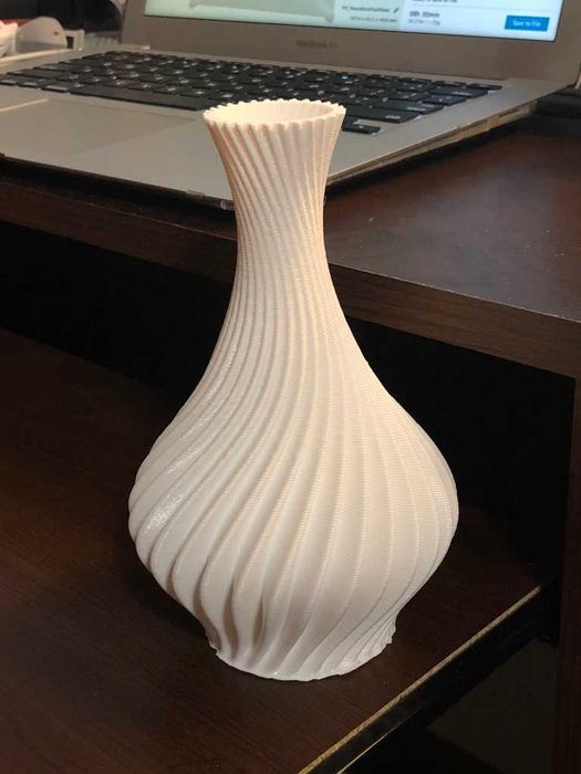 Spiralna biała waza Wydruk 3D