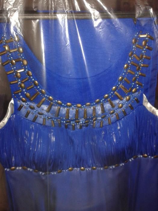 Vestido azul cerimónia