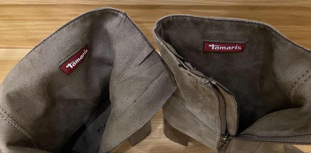Botki skorzane tamaris na braz jasny rozmiar 38