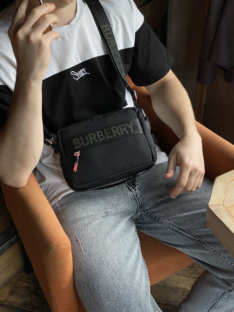 Мужская сумка Burberry чоловіча сумка барсетка месенджер через плече