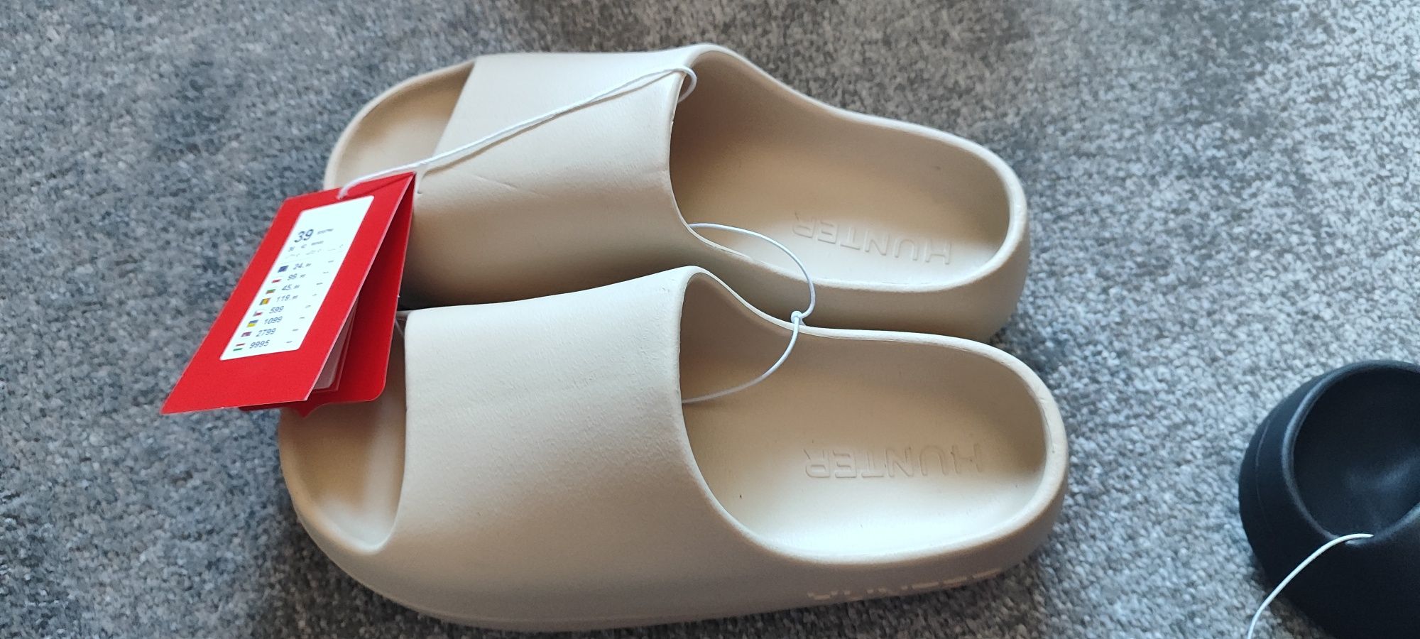 Hit klapki platforma Hunter slippers czarne beż r. 36,39,41 oryginalne