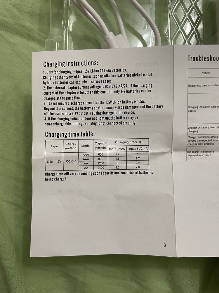 Зарядний пристрій для AA та ААА акб Soshine li-ion акумуляторів 1.5v