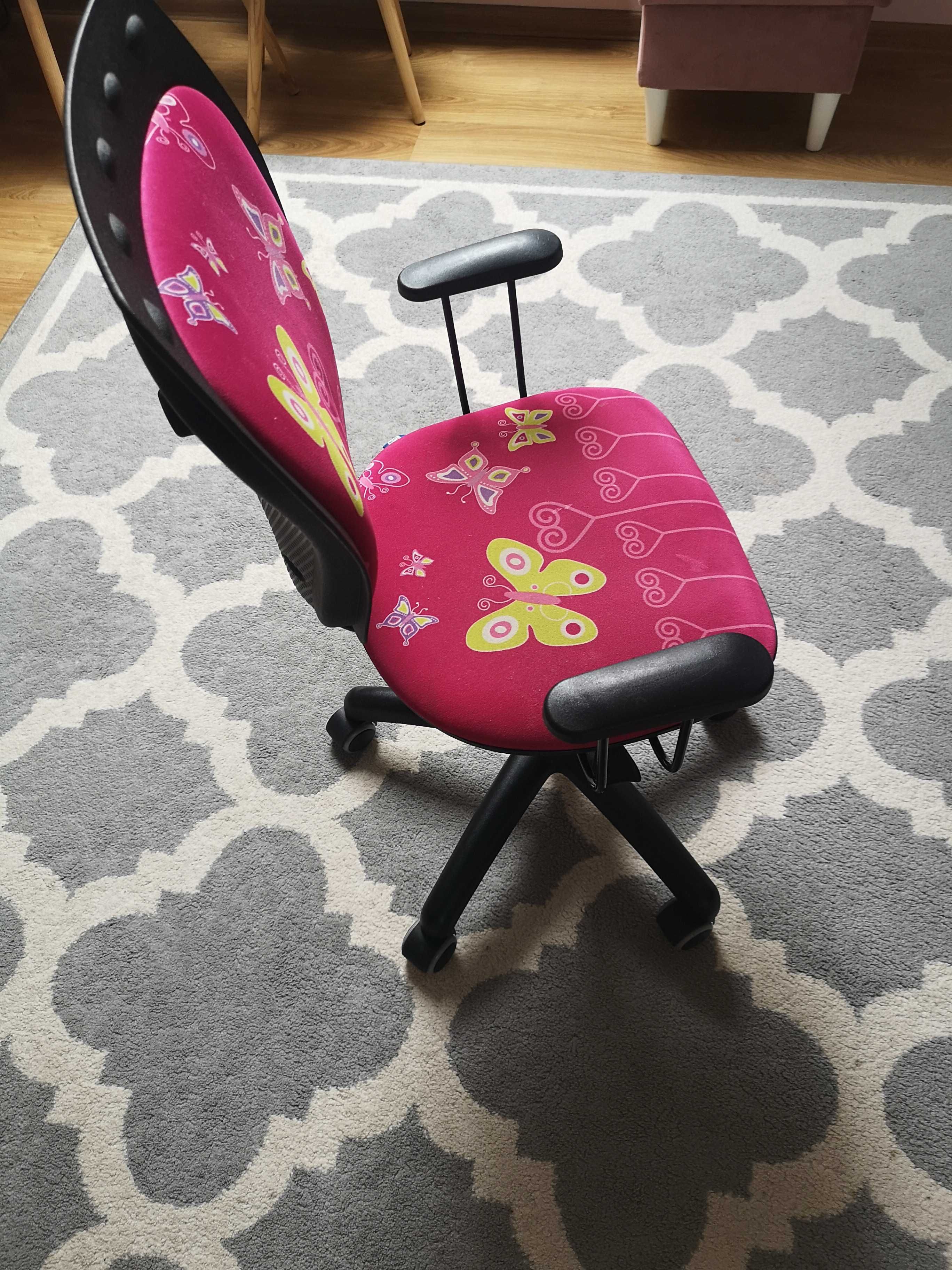 Krzesło obrotowe biurkowe dla dziewczynki