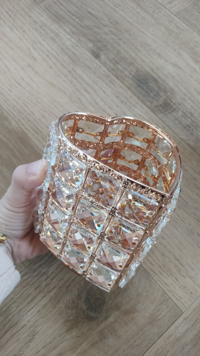 Świecznik dekoracja Glamour serce