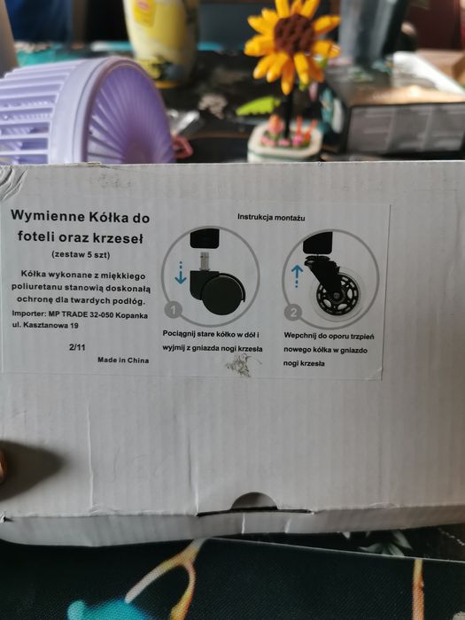 Wymienne koła do foteli i krzeseł, nowe koła do fotela,krzesło biurowe
