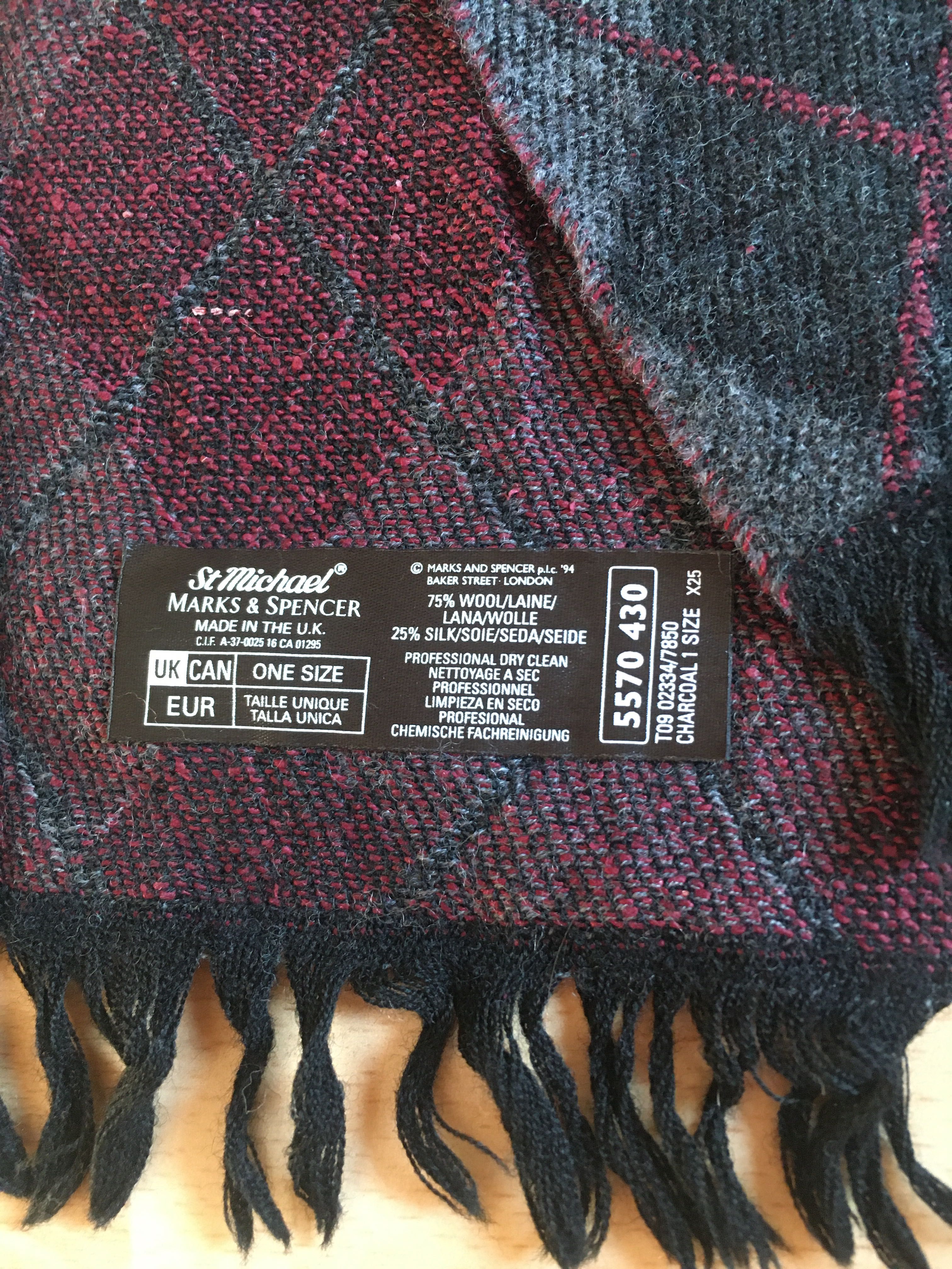 Szalik wełna + jedwab Marks & Spencer