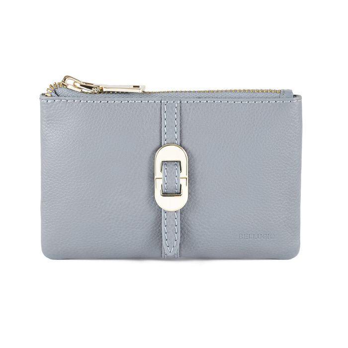 portfel saszetka damska skórzana elegancka rfid - jasnoniebieski