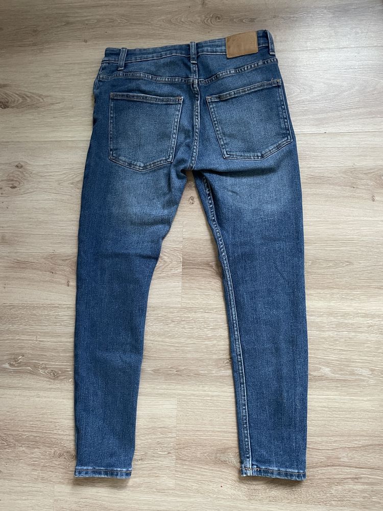 Jeansy super skinny Bershka niebieskie dżinsy rozmiar 38