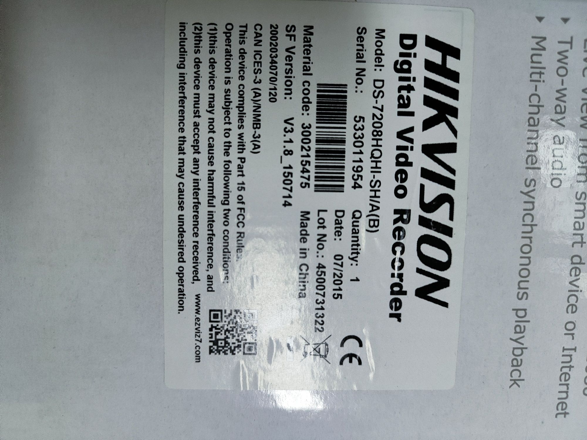 Rejestrator HikVision DS-7208HQHI-SH/A(B)