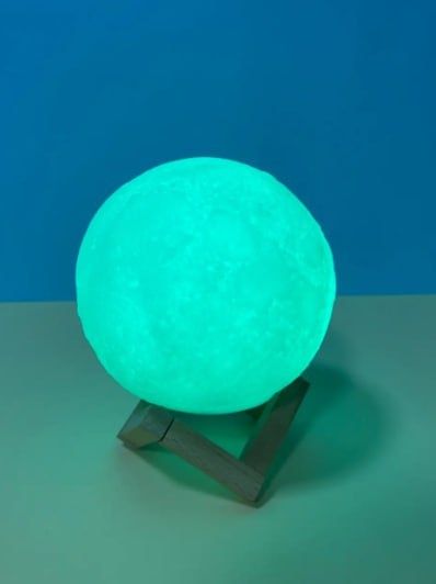 Нічник місяць на підставці 15 см, світильник 3D Moon Lamp від USB