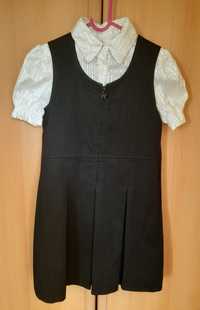 Сарафан школьный (блузка в подарок),школьная форма для девочки на 8-10