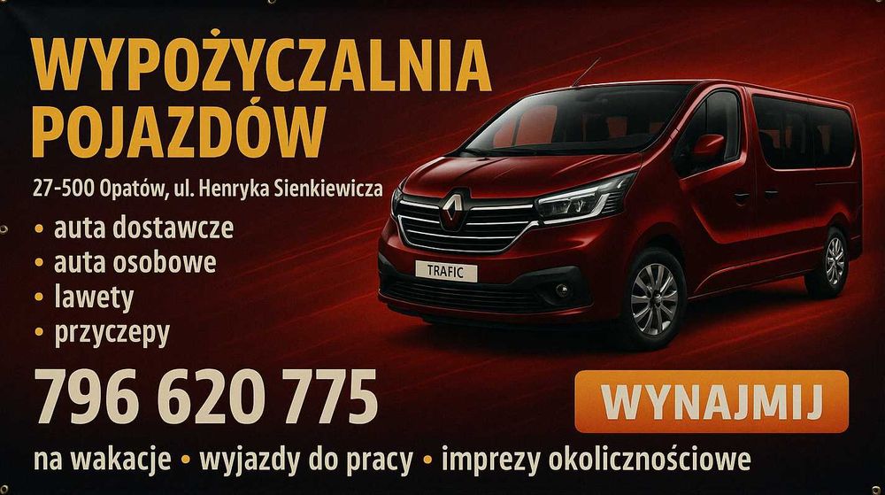 Wynajem długoterminowy auta bus 9 osobowy WAKACJE WESELA
