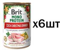 Упаковка корму 6шт*400 г для собак Brit Care Monoprotein, карп