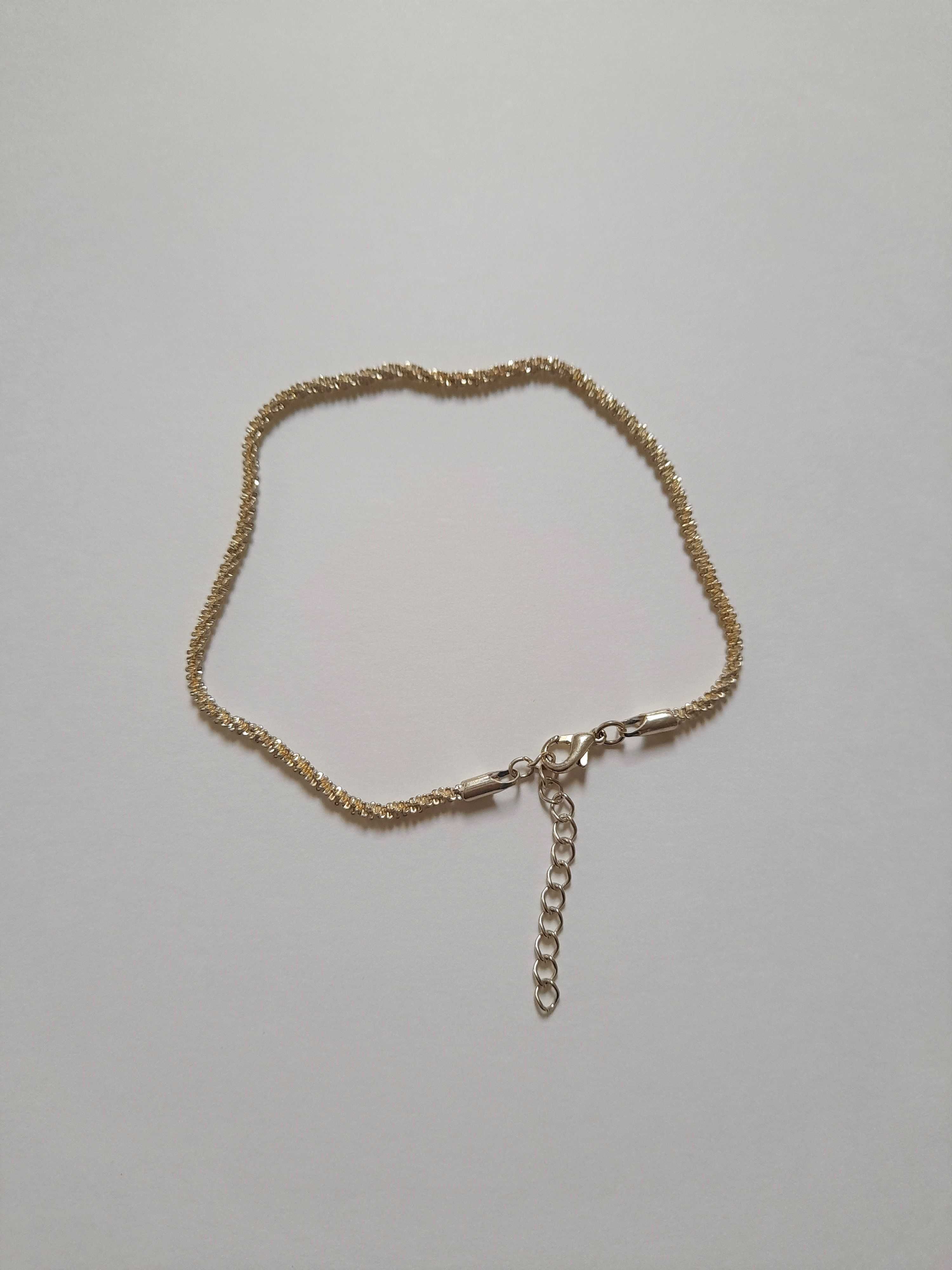 Pulseira de tornozelo prateada