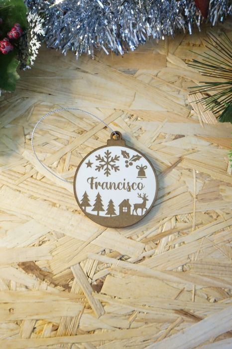 Bolas de Natal com nome personalizado