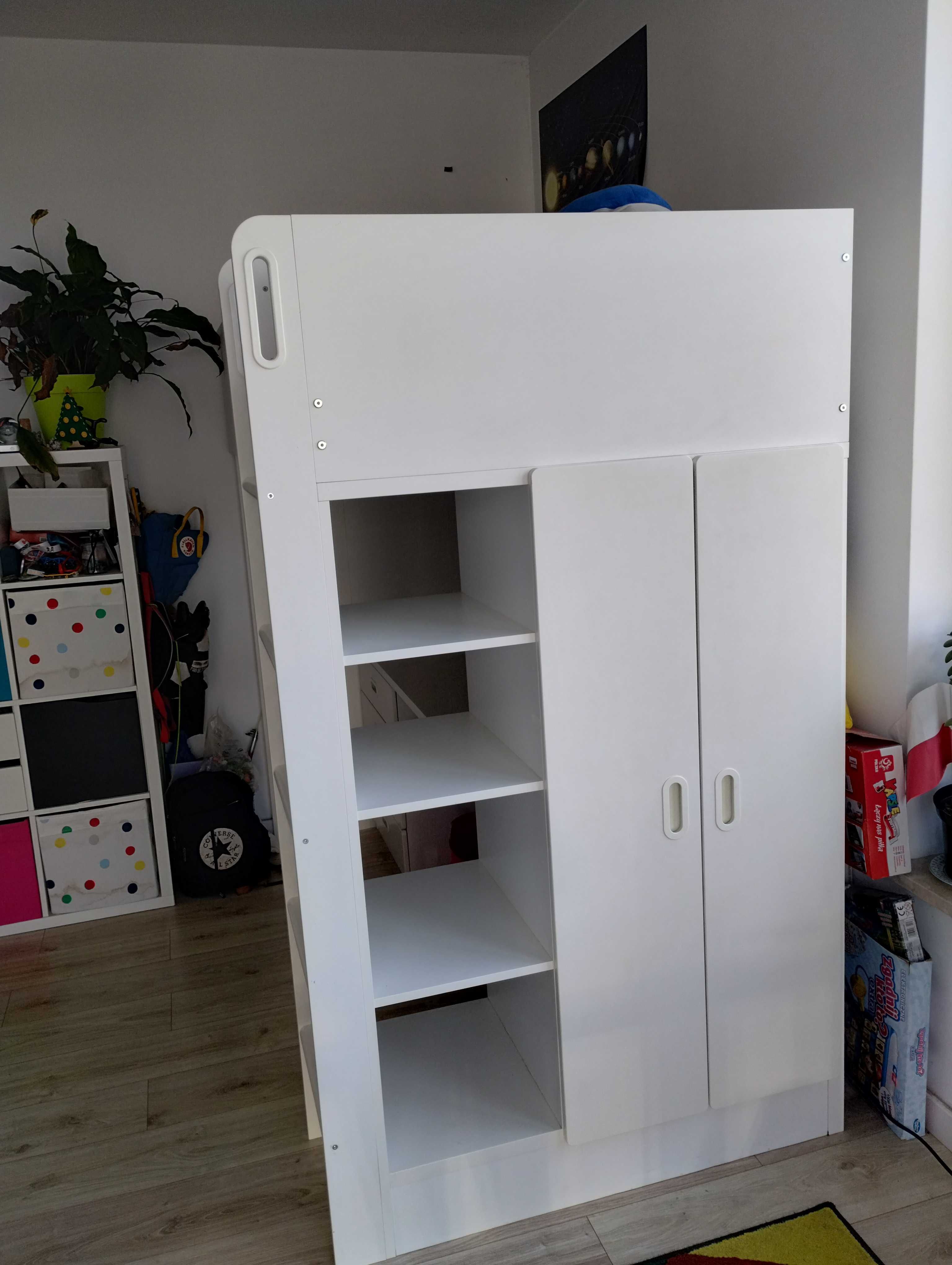 Łóżko piętrowe Ikea z biurkiem i szafa SMASTAD 90x200