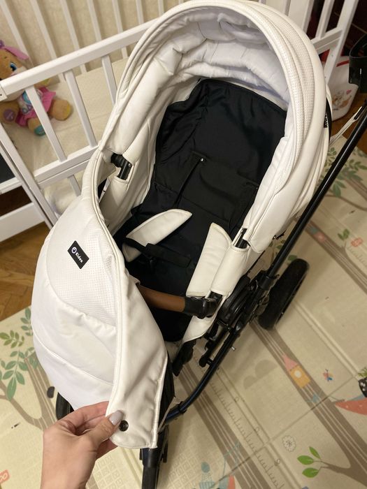 Дитяча Коляска 2 в 1 Kidex K-Style Diamond White Handle Brown