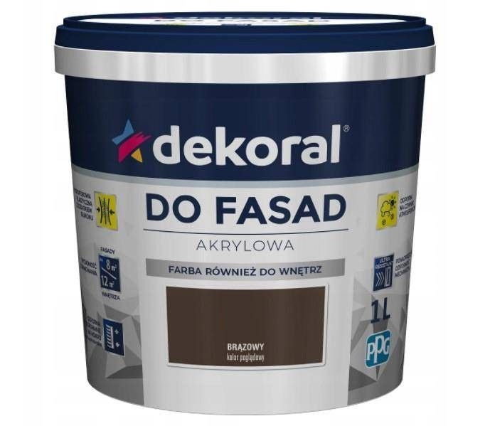 DEKORAL Farba Fasadowa POLINIT 5L Brązowy