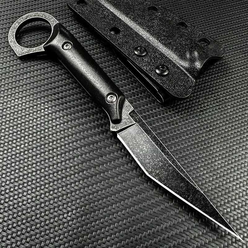 Nóż Taktyczny FULL TANG Etui Kabura BUSHCRAFT Pazur EDC rzutka ND14