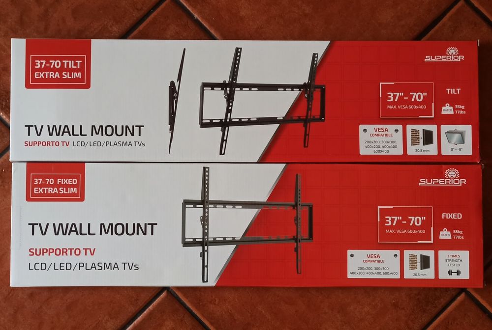 Suporte de parede Fixos/Tilt e Full Motion para TV / Monitores LCD Led