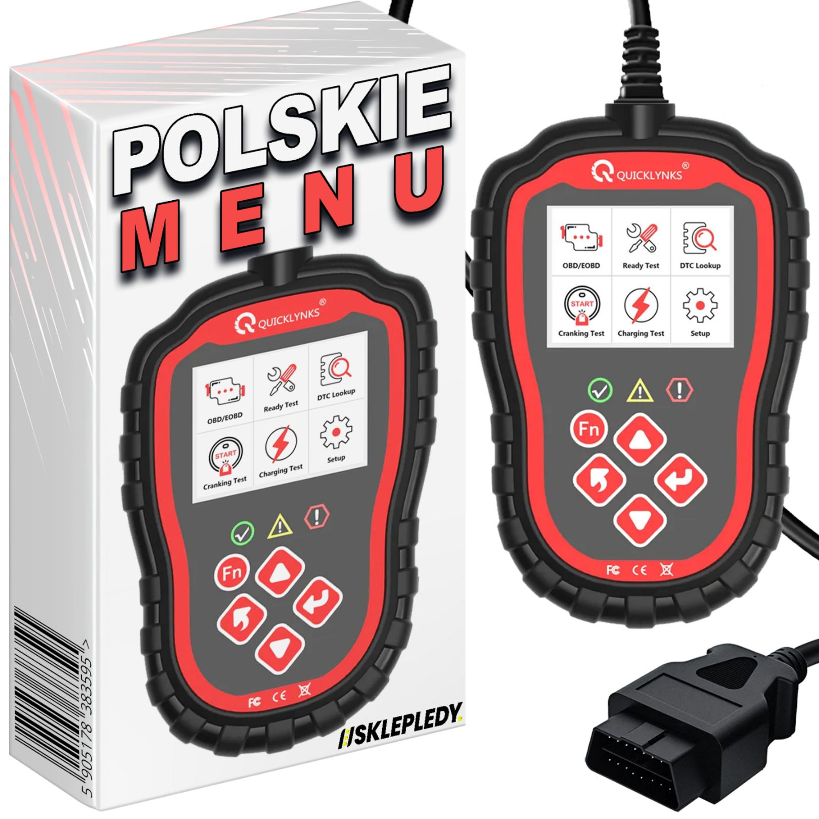 Szybki Tester OBD Tester OBD2 Diagnostyczny PL Menu Interfejs OBD