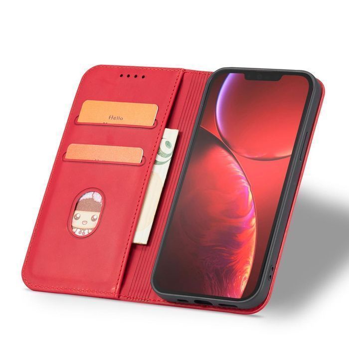 Etui Portfel Magnet Fancy Case do iPhone 13 Pro - Czerwony
