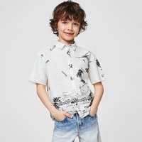 Новая хлопковая тенниска рубашка футболка для мальчика принт пальмы
