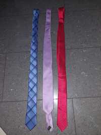 Krawat zestaw niebieski fioletowy wiśniowy