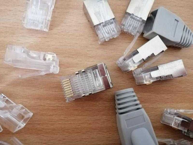 Разъем Ethernet RJ45  вилка PIN:8 экранированный и неэкранированный