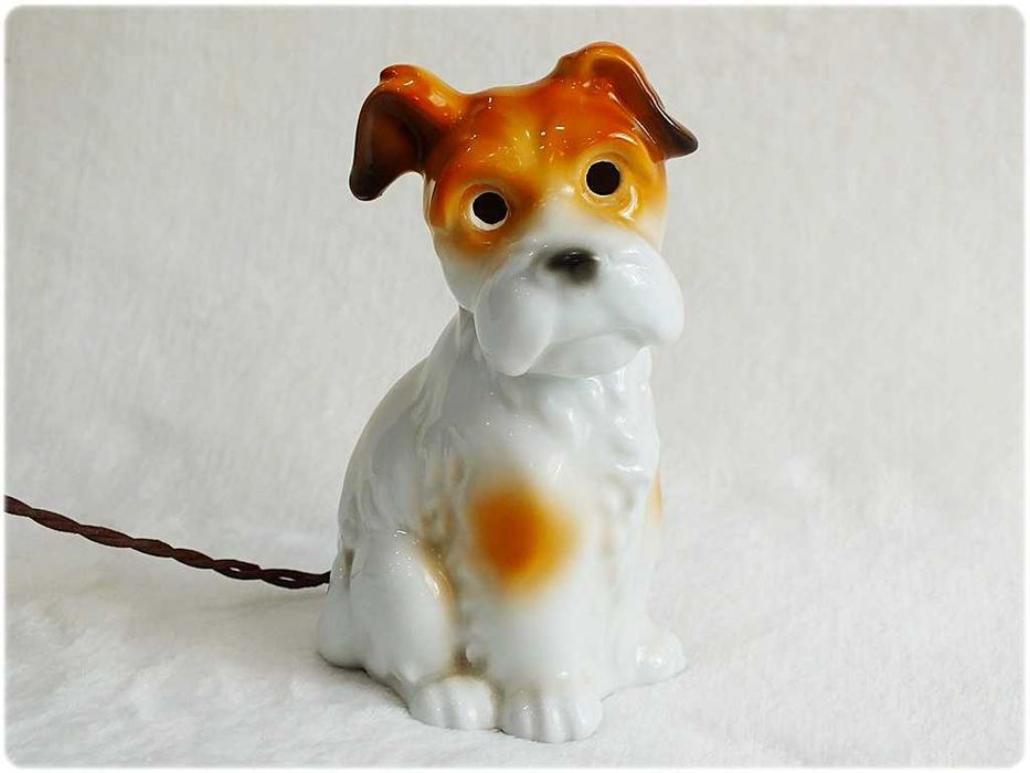 Przedwojenna Lampka - Piesek Porcelana 20-30' NP Neu Porzellan Tettau