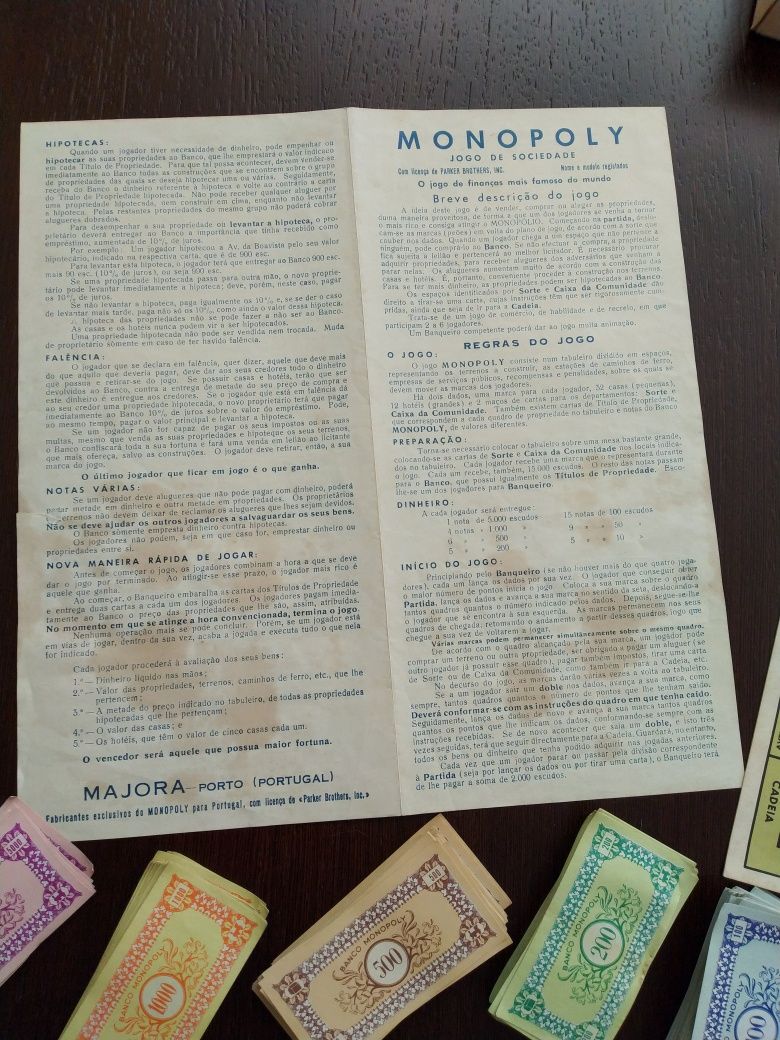 Jogo de tabuleiro Monopólio, Majora, referência 492/1. Completo Anos80