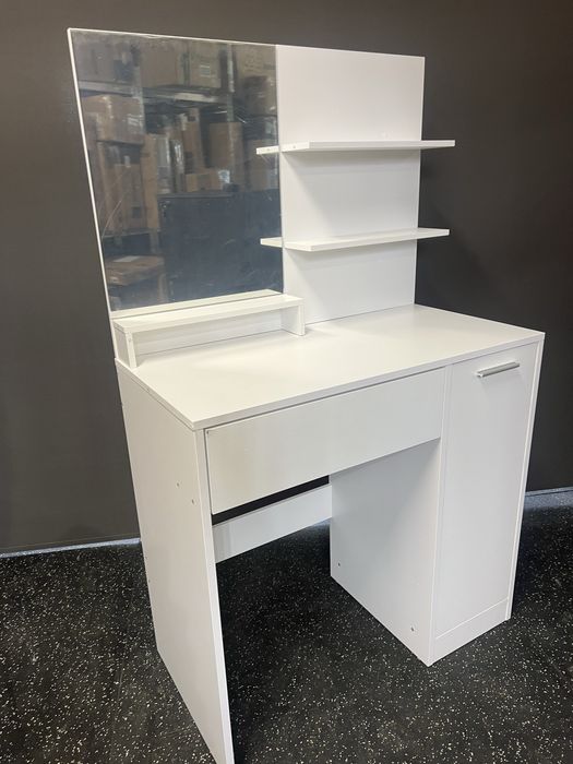 Toaletka nowoczesna, z lustrem, 1 szuflada, 2 regul. półki