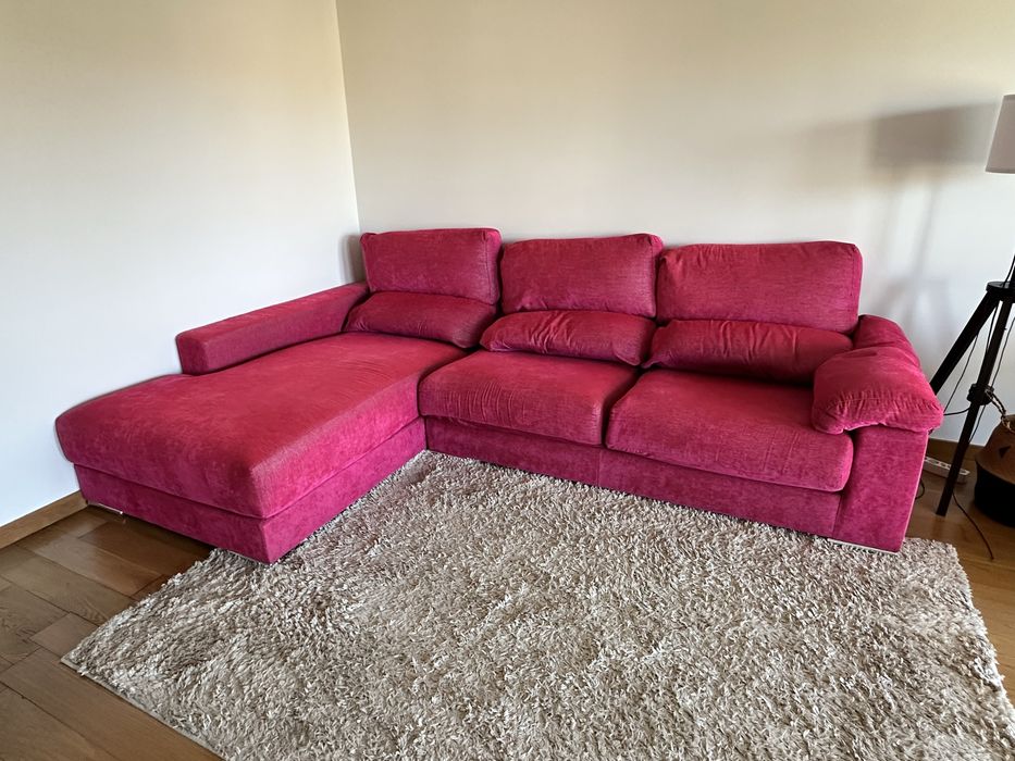 Sofá Chaise long modular + 2 assentos reclináveis/extensíveis